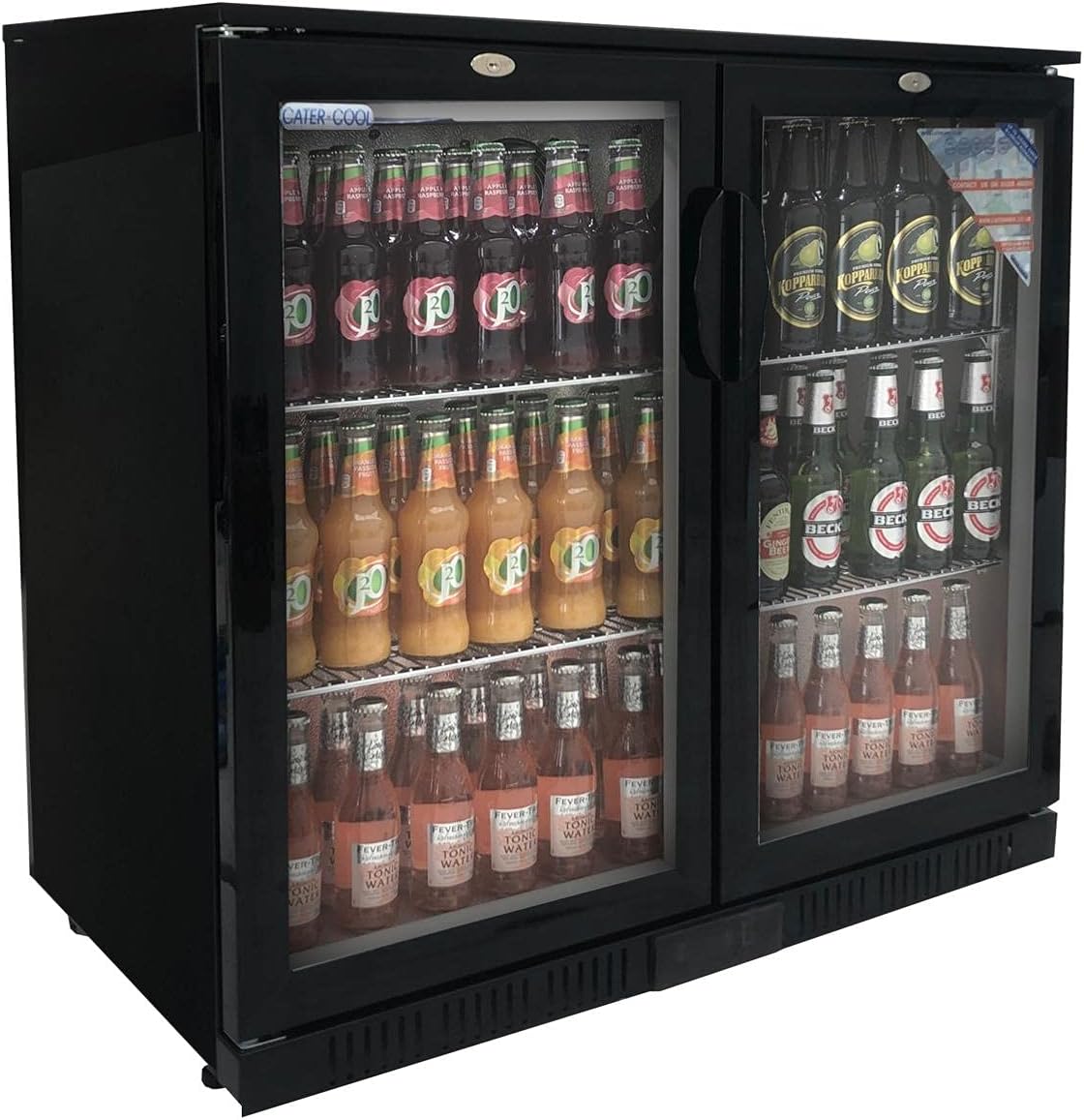 Cater-Cool CK8501LED Commercial Double Hinged Door Bottle Cooler With LED Lighting - 850mm High (UK Mainland Del Only)