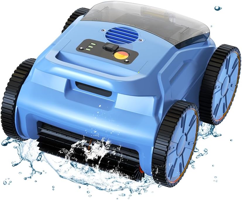 Cordless Robot Cleaner, Pool Vacuum Cleaner for Inground Pools up to 200 m2, Robot Pool Vacuum Lasts Up to 180 Minutes, Pool Cleaner for Wall, Floor and Auto Mode