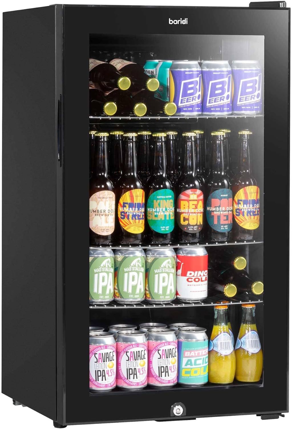 Dellonda Baridi 85L Under Counter Drinks/Beer & Wine Cooler Fridge with Light, Black - DH13 [Energy Class E]