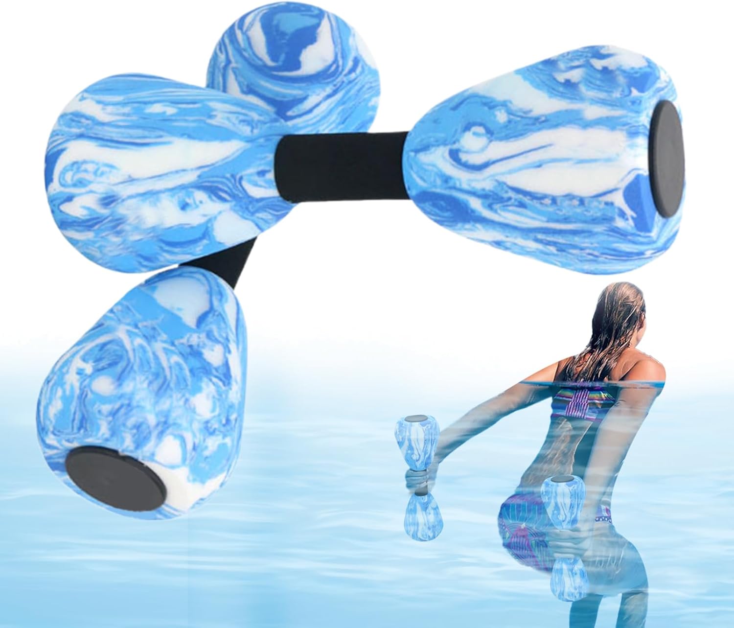 Demsyeq Sports Aquatic Exercise Dumbbells - Water Weights Pool Exercise Dumbbells,Sports Aerobic Workout Equipment For Training Gym Outdoor Swimming