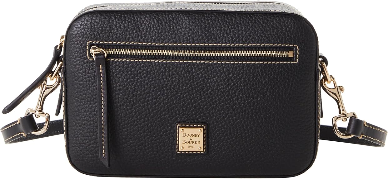 Dooney & Bourke Women's Camera Zip Crossbody in Pebble Grain Leather, Small Handbag with Adjustable Shoulder Strap