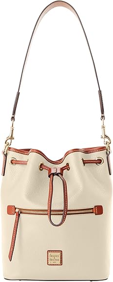 Dooney & Bourke Women's Drawstring in Pebble Grain Leather, Medium Sized Handbag with Drawstring Closure