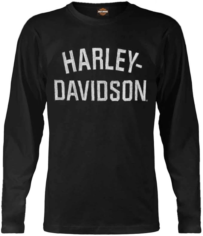 Harley-Davidson Men's Shirt, Heritage H-D Script Long Sleeve, Black 30296633