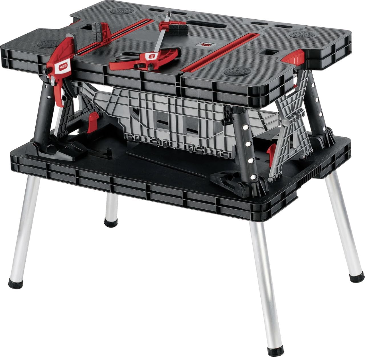 Keter Foldable Workbench 85 x 55 cm Max. 453 kg Including Screw Clamps Workbenches