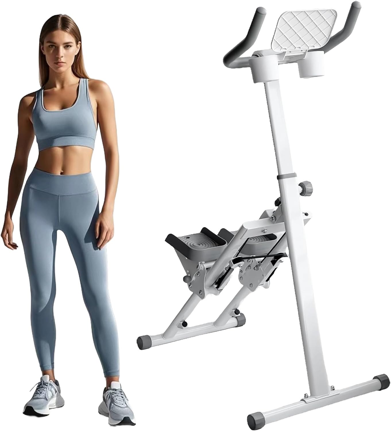 MOTEIIO Stair Stepper Folding Vertical Cardio Exercise Climber Stair-Master for Exercise at Home Full Body Workout Machine with Handlebar 242LBS Load with Adjustable Step Range Handlebar & Pedals