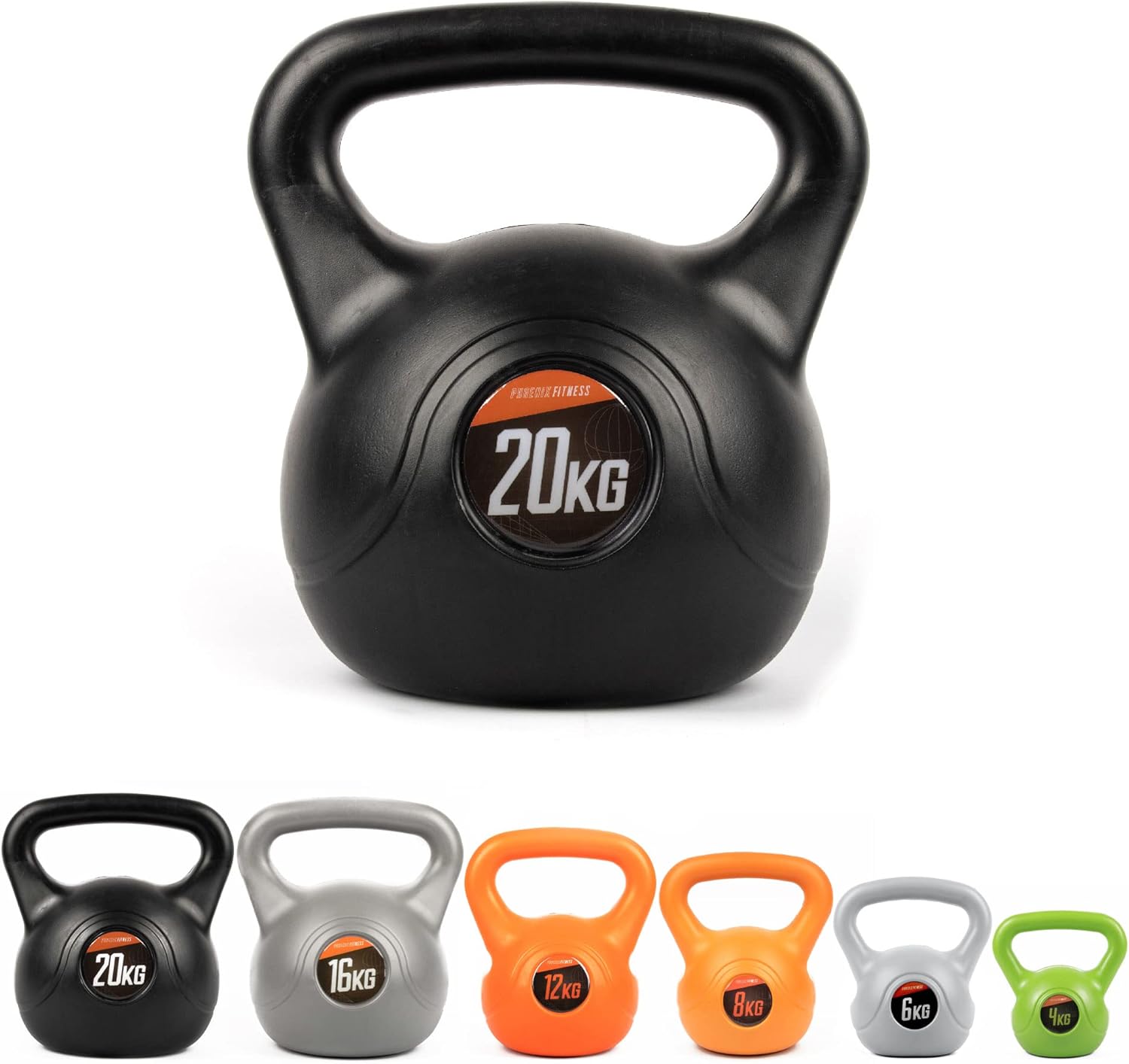 Phoenix Fitness 4KG, 6KG. 8KG, 12KG, 16KG and 20KG Kettlebell - Heavy Weight Kettle Bell for Strength Cardio Training - Kettlebells for Home and Gym Fitness Workout for Bodybuilding Weight Lifting