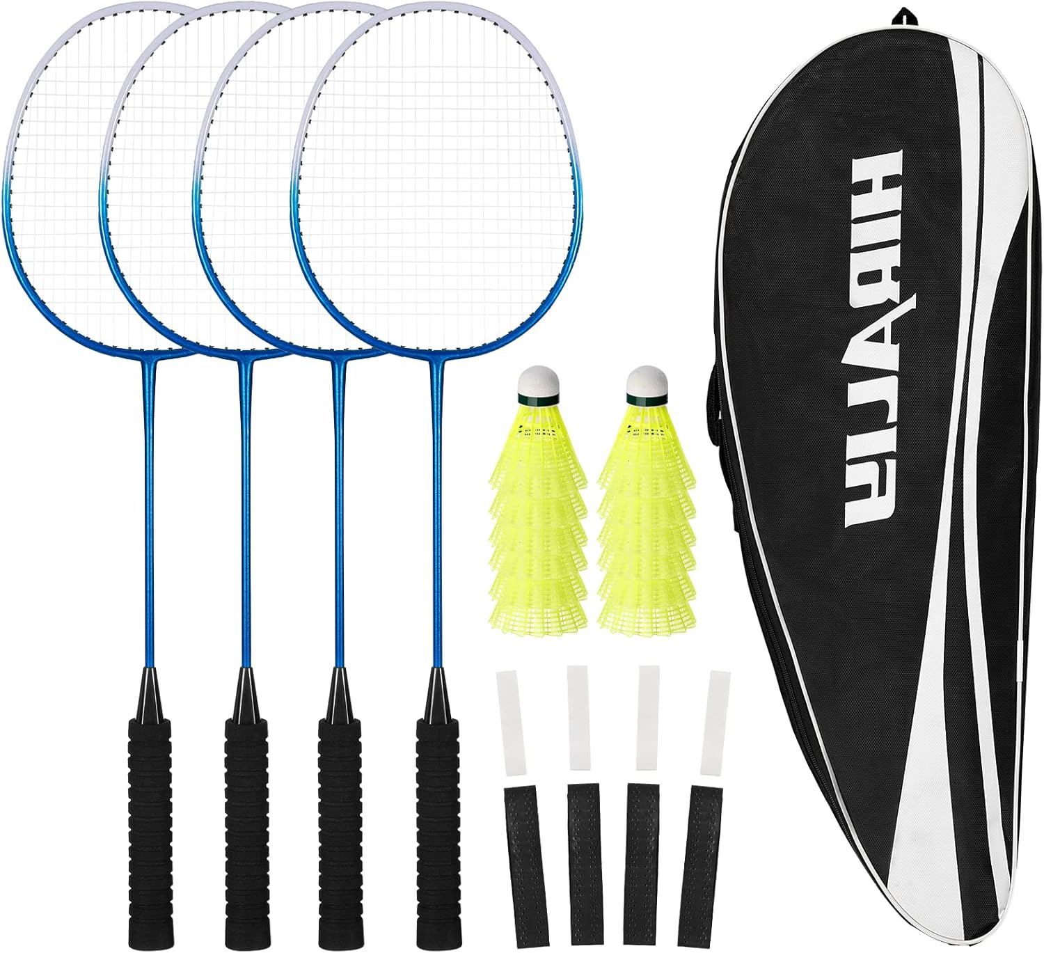 4. HIRALIY Badminton Set with Replacement Shuttlecocks