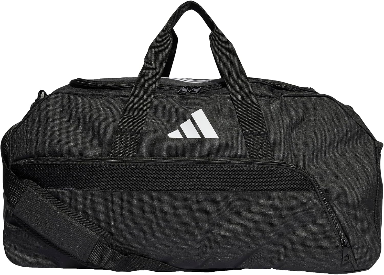 3. adidas Unisex Tiro League Duffel Bag, Black/White, M