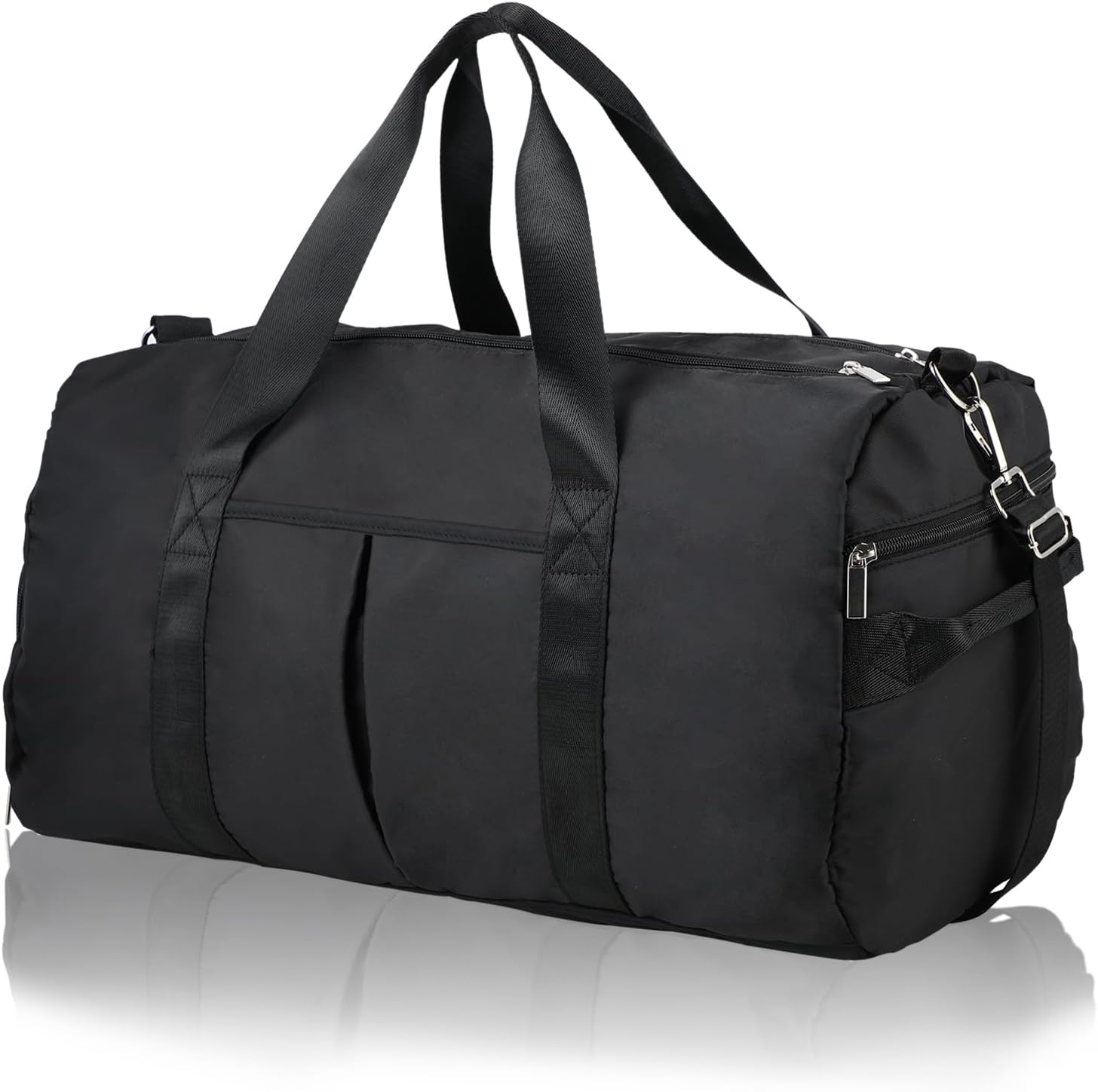 9. DAYGOS Gym Sports Duffle Bag for Men - Waterproof Travel Duffel Holdall Bag with Wet Pocket and Shoes Compartment, 40L Carry on Overnight Weekend for Women(Black)