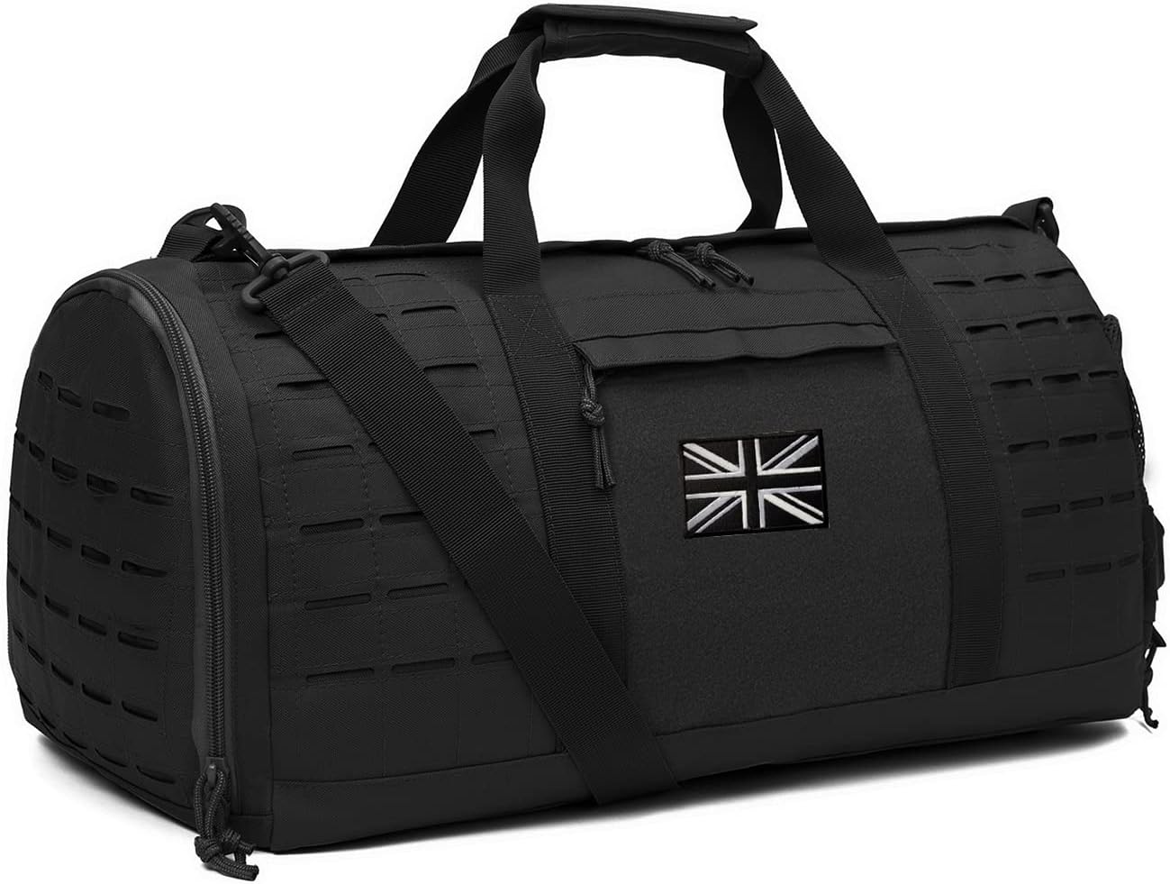 7. QT&QY 40L Military Tactical Duffle Bag for Men Sport Gym Fitness Tote Travel Training Workout with Shoe Compartment Football Weekender