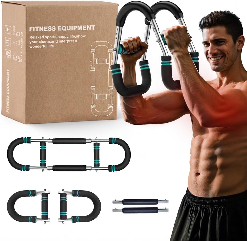 Shaker Twister Arm Trainer,66-110-130ib Strength Training Equipment for Men,Chest Exerciser,Portable Forearm Trainer,Home Gym Fitness Equipment for Full Body Workout,Bicep & Back Muscle Training Tool.