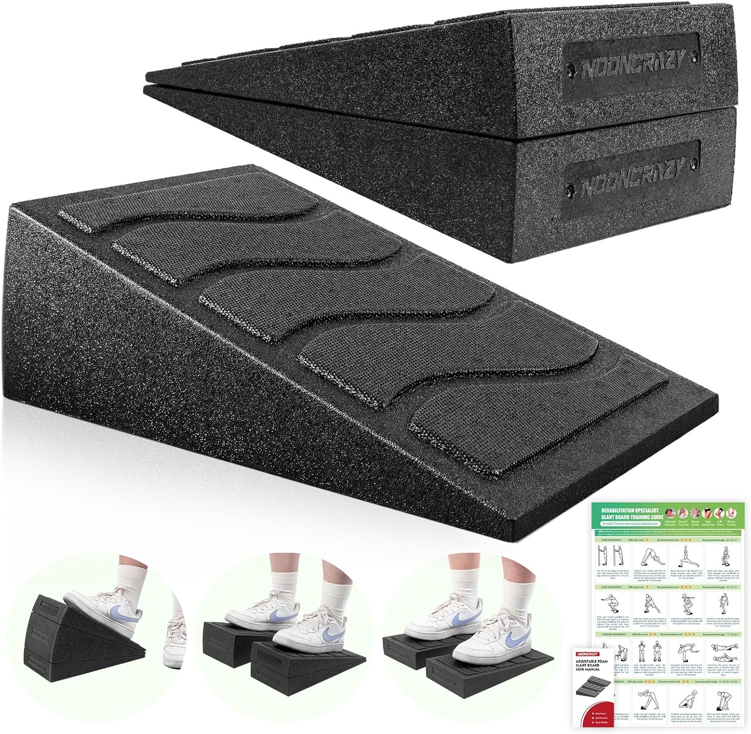 Slant Board, 5 Adjustable Angles Squat Wedge Block for calf stretcher, 480 lbs Weight Capacity Calf Raise Stretch Yoga Foam Wedge for Exercise, Squat, Ankle Mobility Balance Board