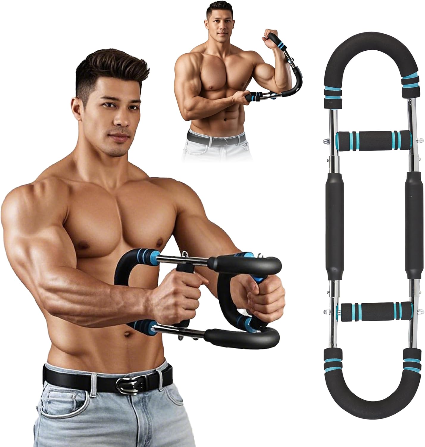 Twister Arm Trainer, 40-100lb Adjustable Chest Workout Equipment,Portable Power Twister Bar,At-Home Arm Training,Enhancing Upper Body Muscle.