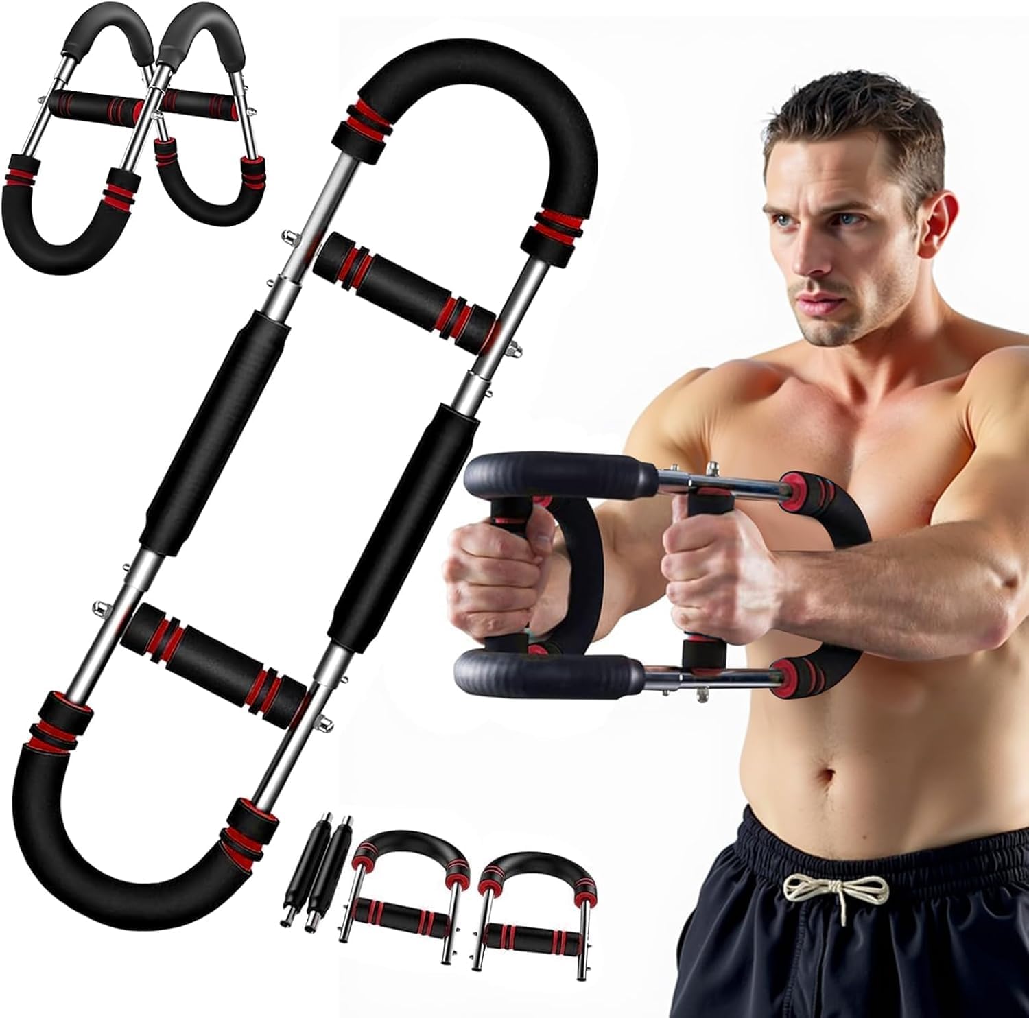 Twister Arm Trainer, Chest Exerciser for Men, 70-110lbs Adjustable Chest Trainer Men, Arm Exercise Equipment, Chest Workout Equipment, Portable Spring Resistance for Home Workout