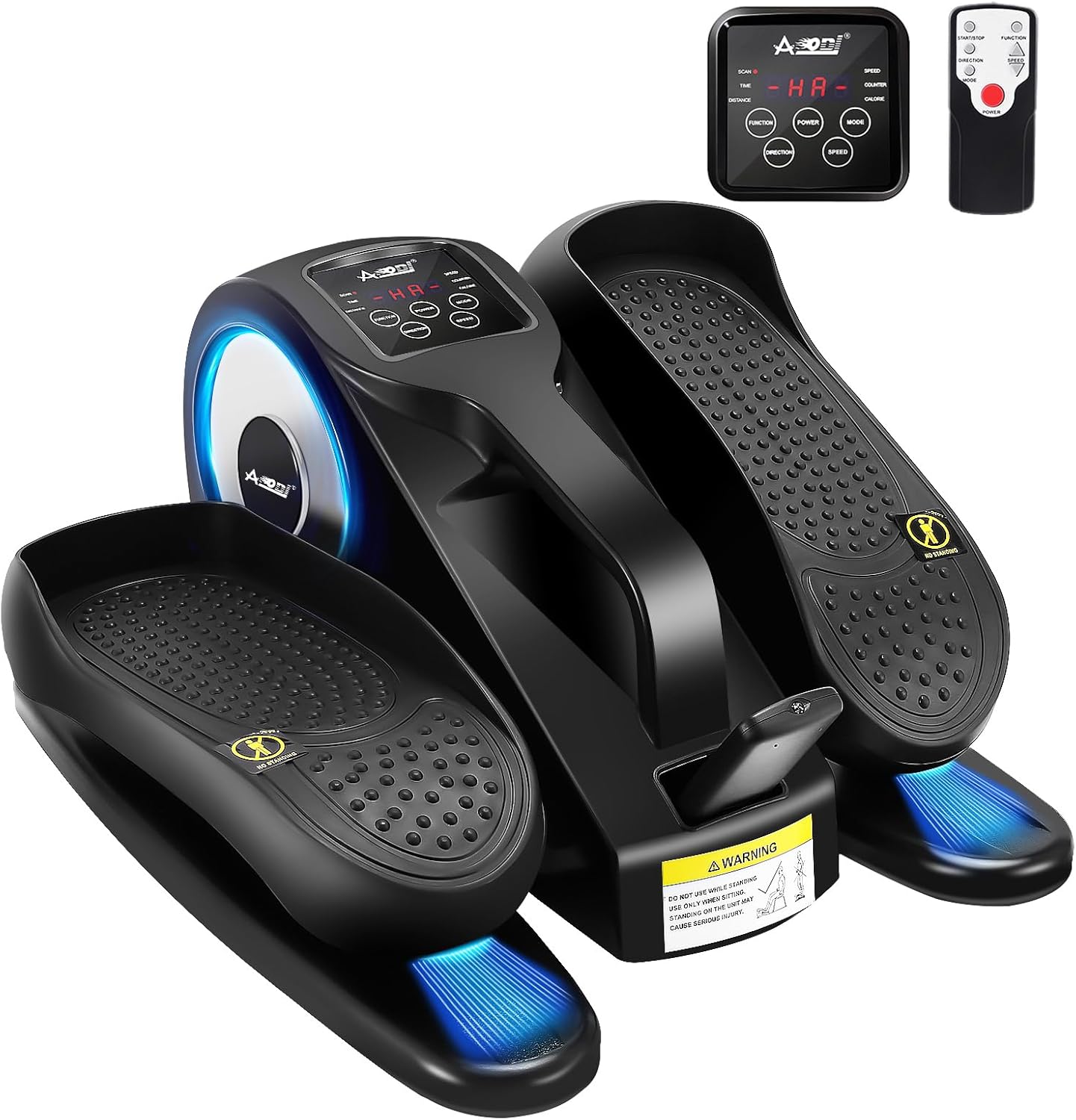 AOODIL Under Desk Elliptical Machine, Electric Seated Pedal Exerciser with Remote Control and LCD Display, Mini Stepper for Exercise Workout, Adjustable Speeds Leg Exerciser for Seniors and Adults