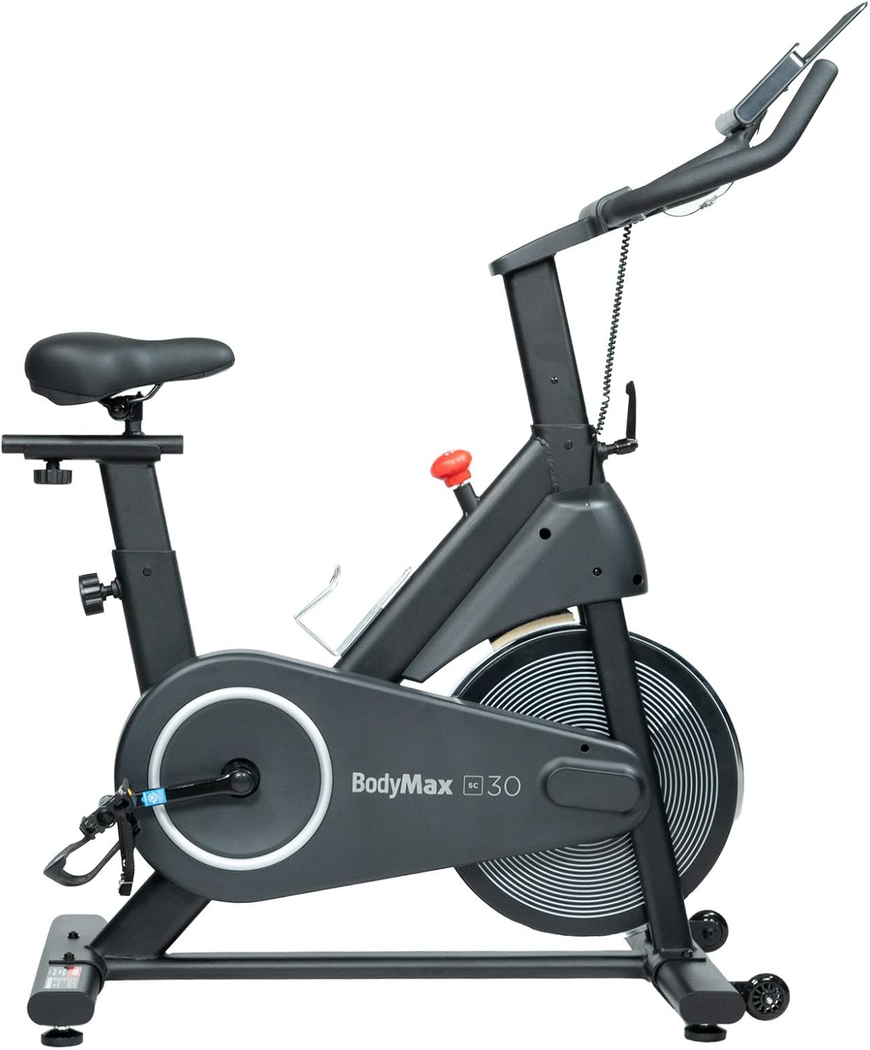 BodyMax SC30 Indoor Cycling Bike, 8kg Flywheel, 32 Resistance Levels, LED Console, Wireless App Connectivity