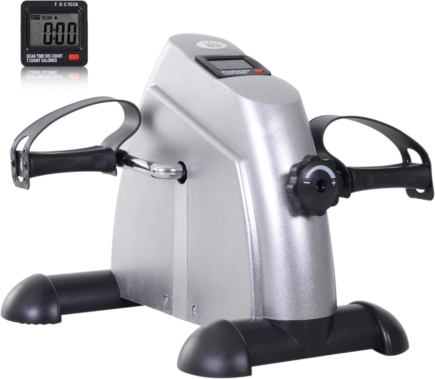 HOMCOM Mini Exercise Bike Portable Pedal Exerciser Arm Leg Cycle Gym Fitness LCD Display