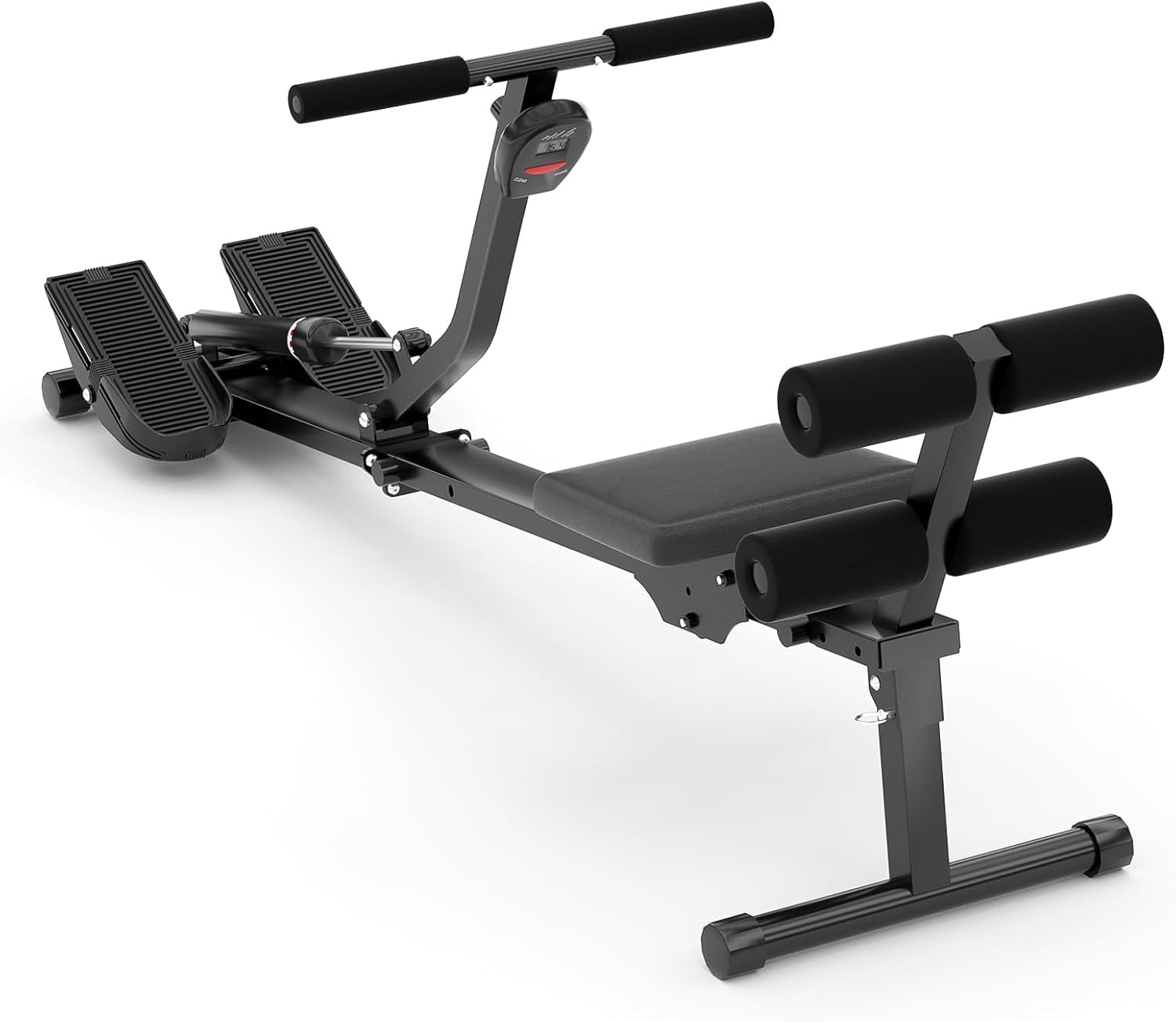 Huzevay Rowing Machine Foldable for Home Use 12 Adjustable Resistance Hydraulic Rowing Machine with Backrest for Full Body Exercise Cardio Workout