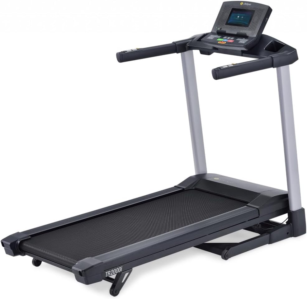 LifeSpan Fitness Treadmill TR2000iT - foldable electric treadmill for at home exercise, lightweight design, touch screen, incline, 21 training programs and Bluetooth compatibility