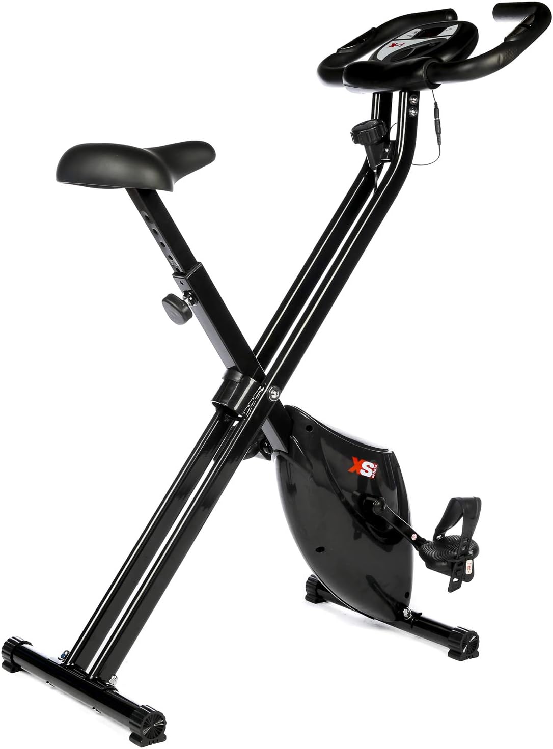 XS Sports B210 Folding Magnetic Exercise Bike - Indoor Fitness Equipment - Stationary Upright Gym Cycle and Foldable Trainer for Home Workout and Cardio